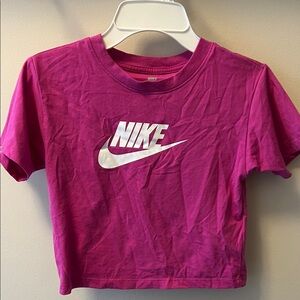 Nike Girls' Magenta Short-Sleeve Logo Tee